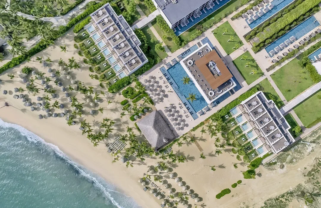 Aerial view of the beachfront